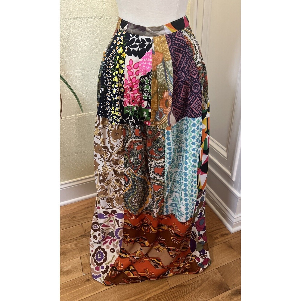 Perfect Vtg 60-70 Elverhoj West Indians Patchwork Skirt Size Small 24 1/2" Waist - Picture 1 of 7